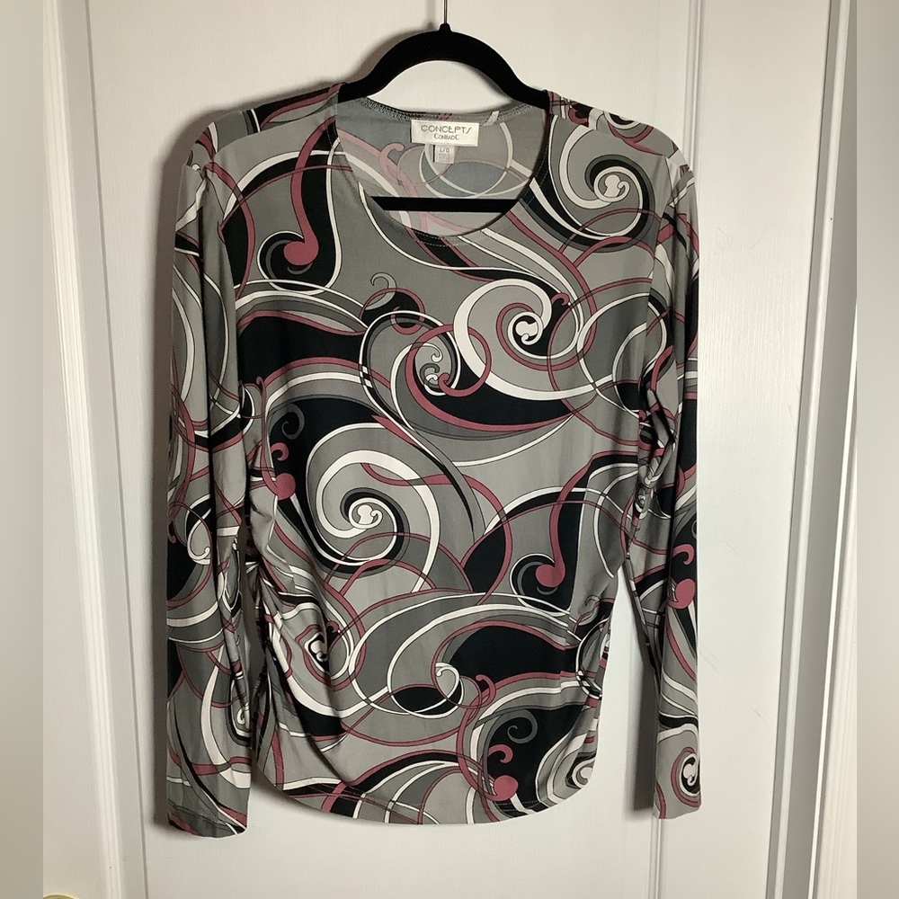 Vintage Concepts Conrad C Y2K Swirl Pattern Top